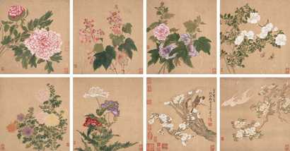 恽寿平 花卉十种 册页